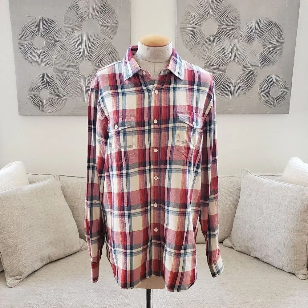 Howe Creative Workforce Button Up Flannel Shirt sz Lg